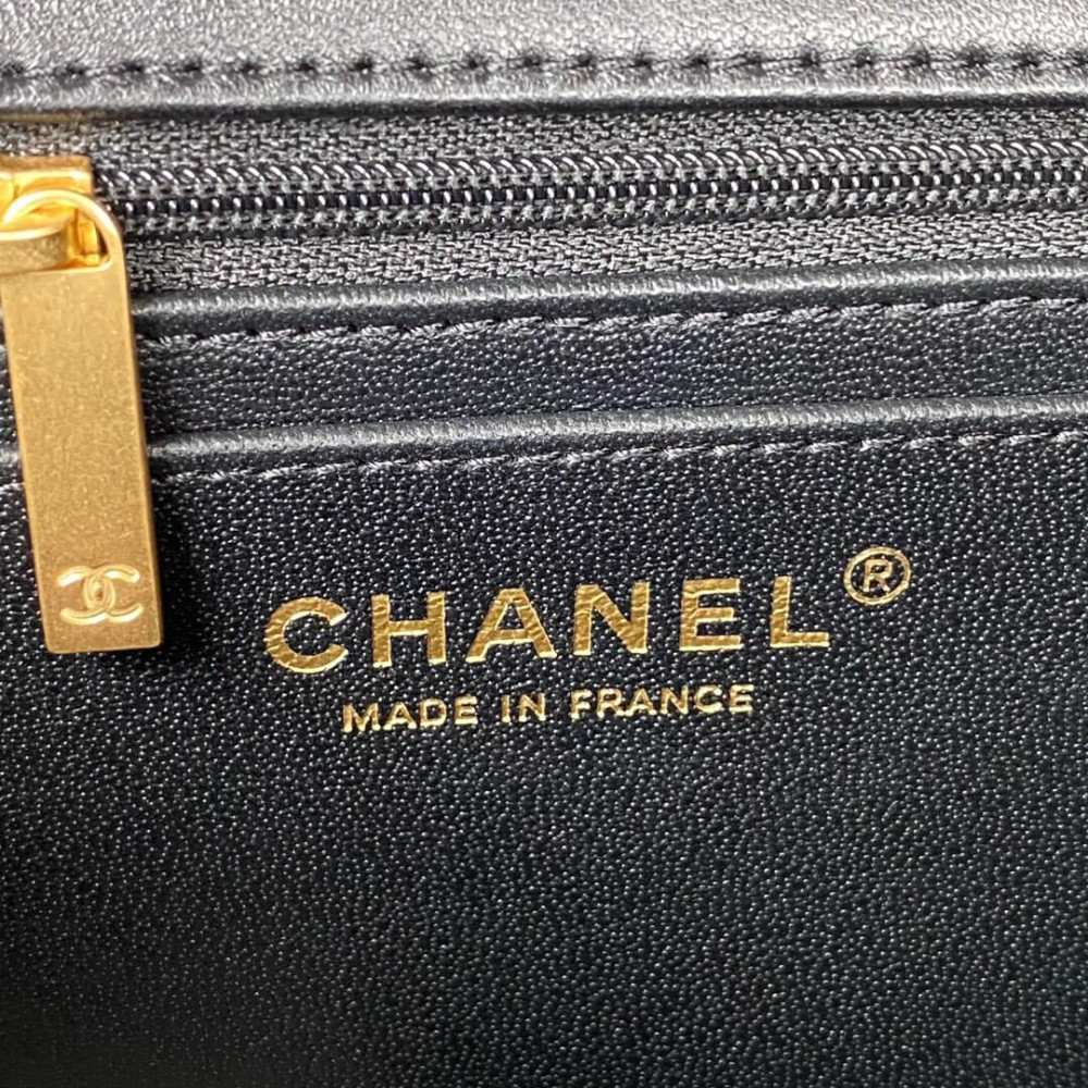 Chanel Mini Flap Bag With Gold Top Handle 20cm