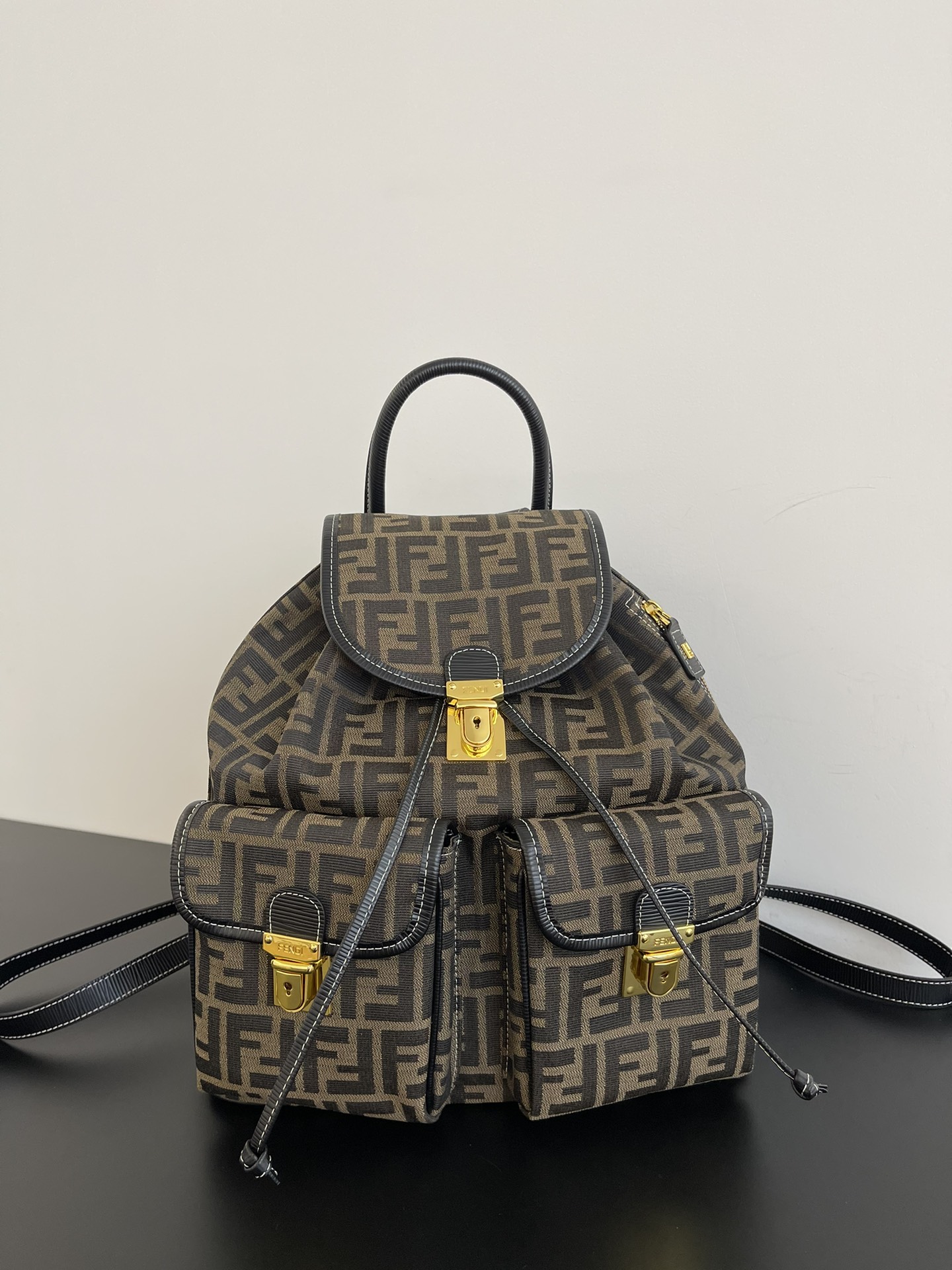 Fendi Zucca Brown Canvas Backpack 38cm