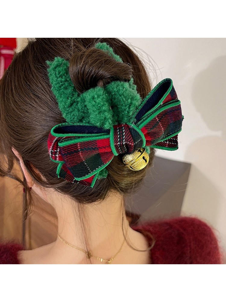 Christmas New Bell Bow Grab Clip