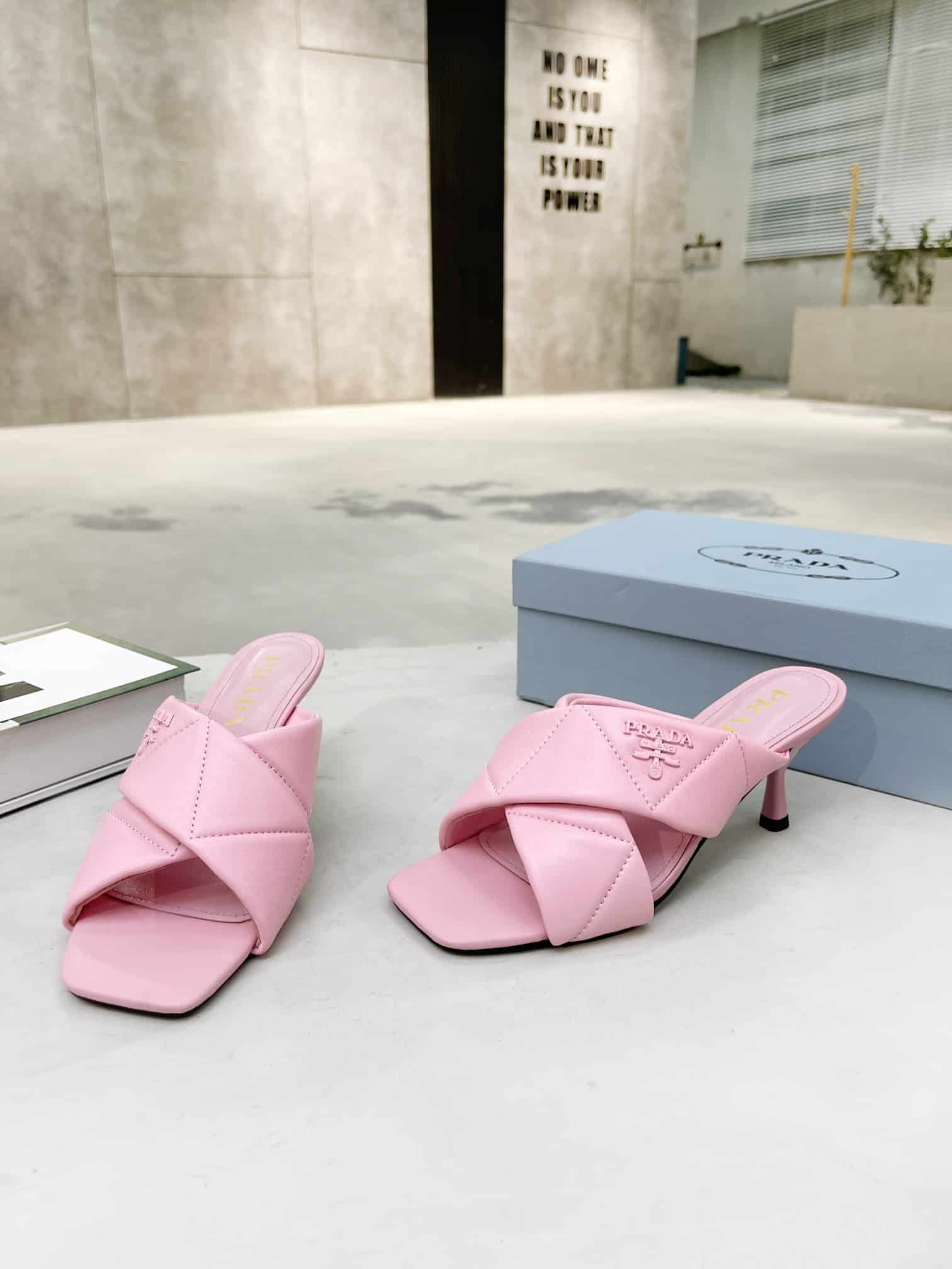 Prada Quilted Leather Mule Pink