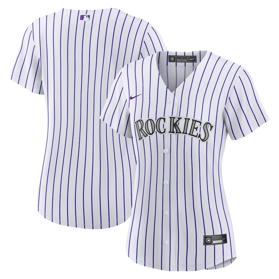 Colorado Rockies Women's Home Blank Jersey White