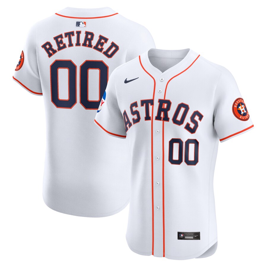 Houston Astros Home Elite Pick-A-Player Retired Roster Patch Jersey White