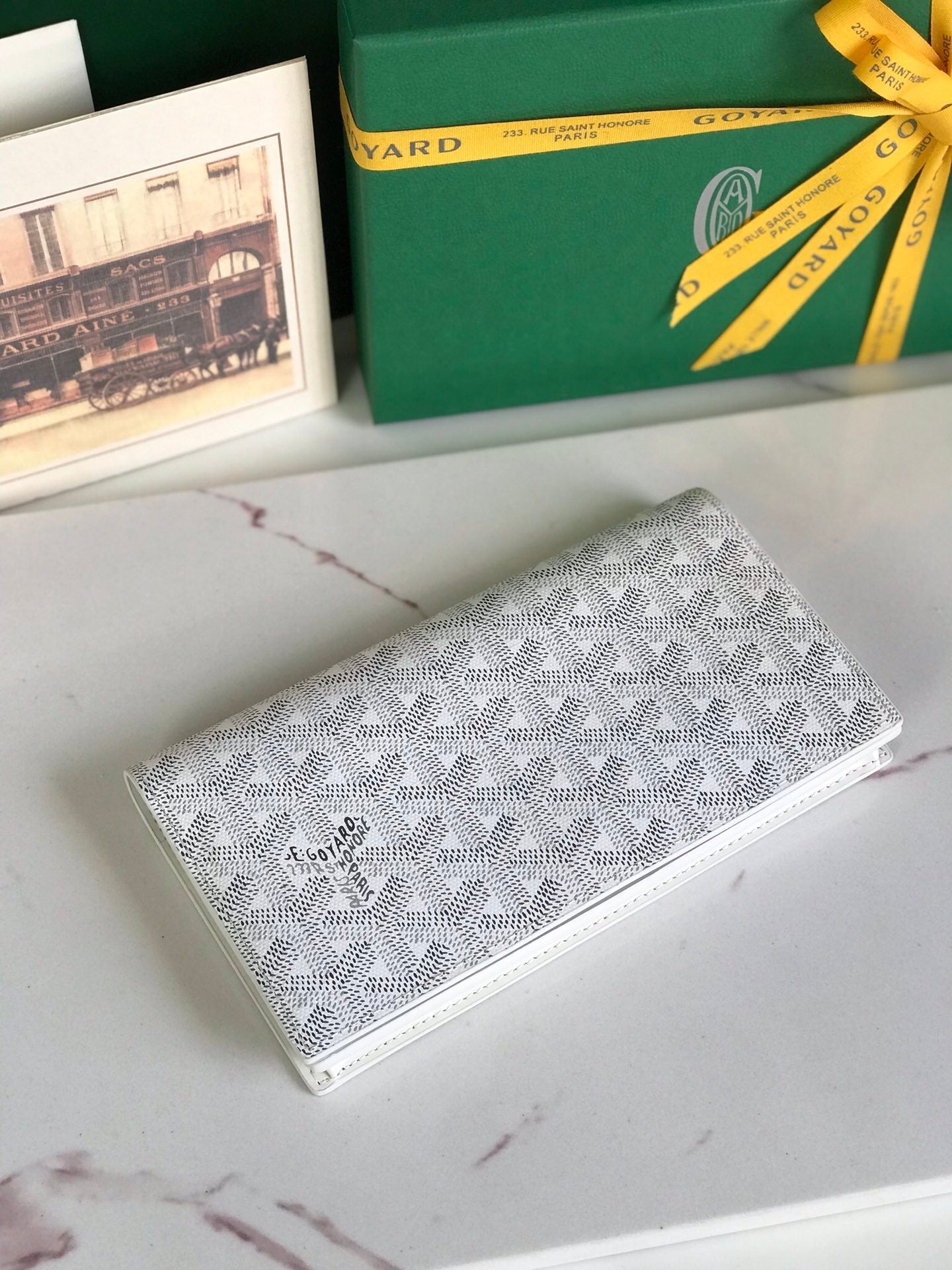 Goyard Richelieu Wallet 19 Cm White Goyardine Canvas