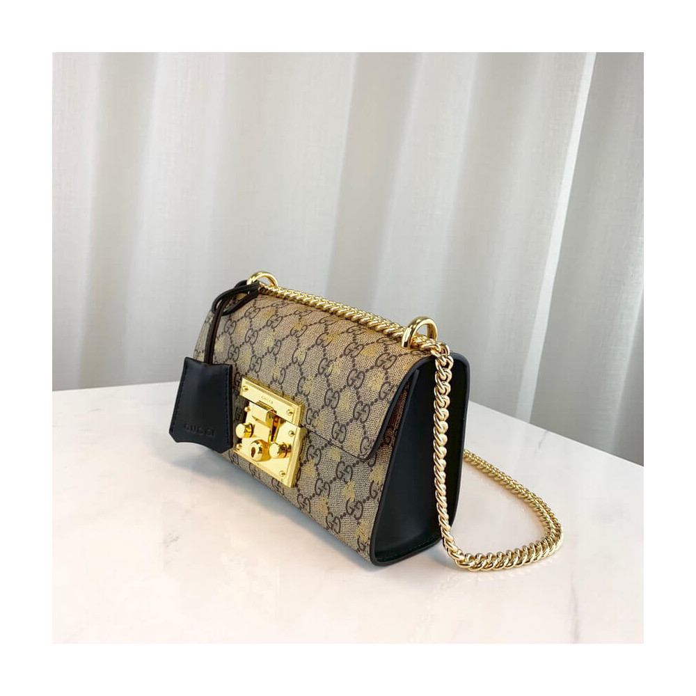 Gucci Padlock Small GG Bees Shoulder Bag