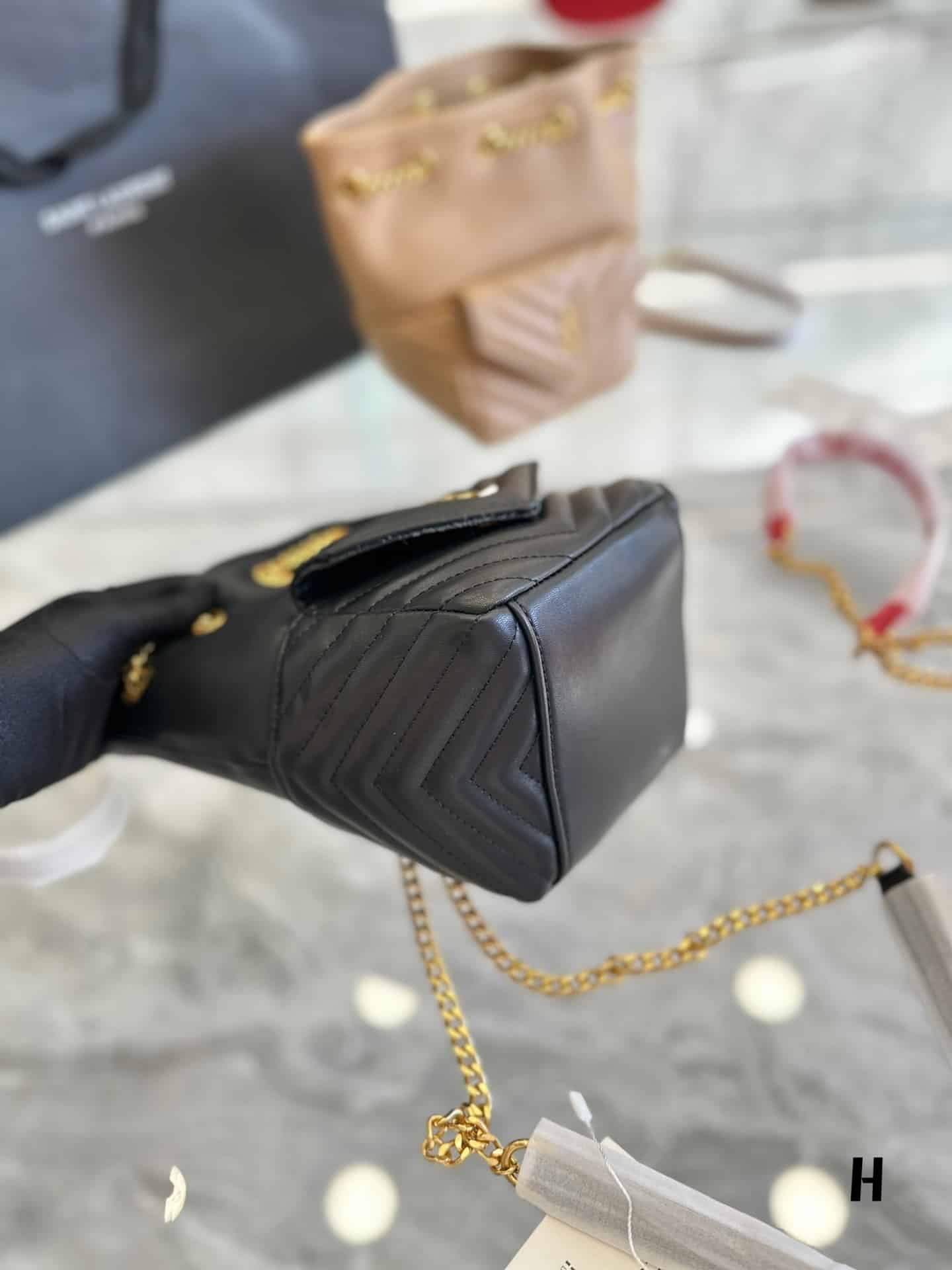 Saint Laurent Joe Mini Bucket Bag In Quilted Black 19Cm