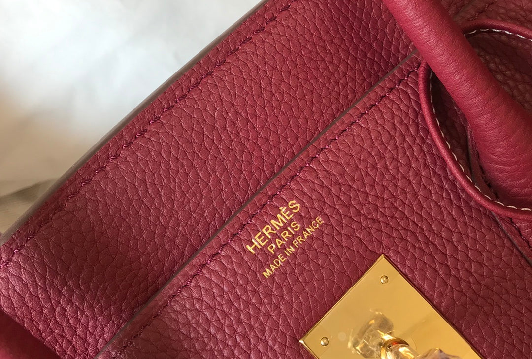 Hermes Birkin 35Cm Burgundy Togo Leather Gold Hardware