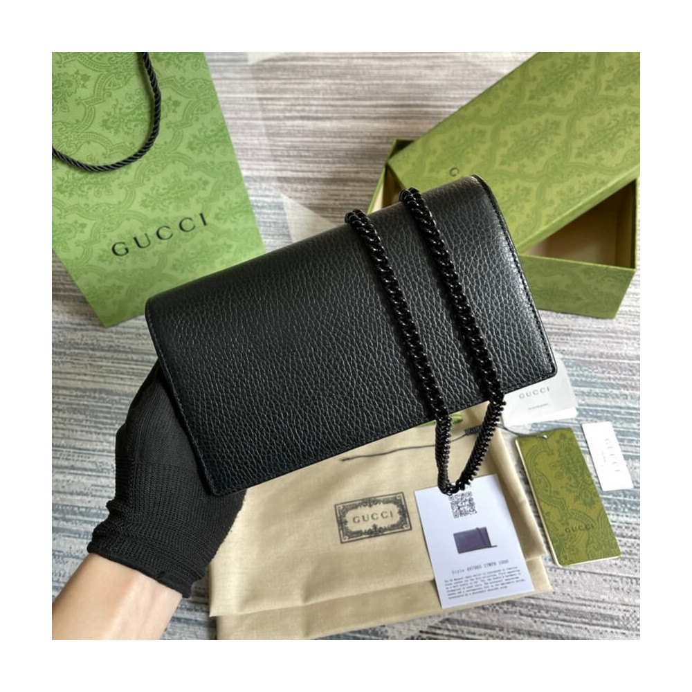 Gucci Textured Leather GG Marmont Mini Chain Bag 497985