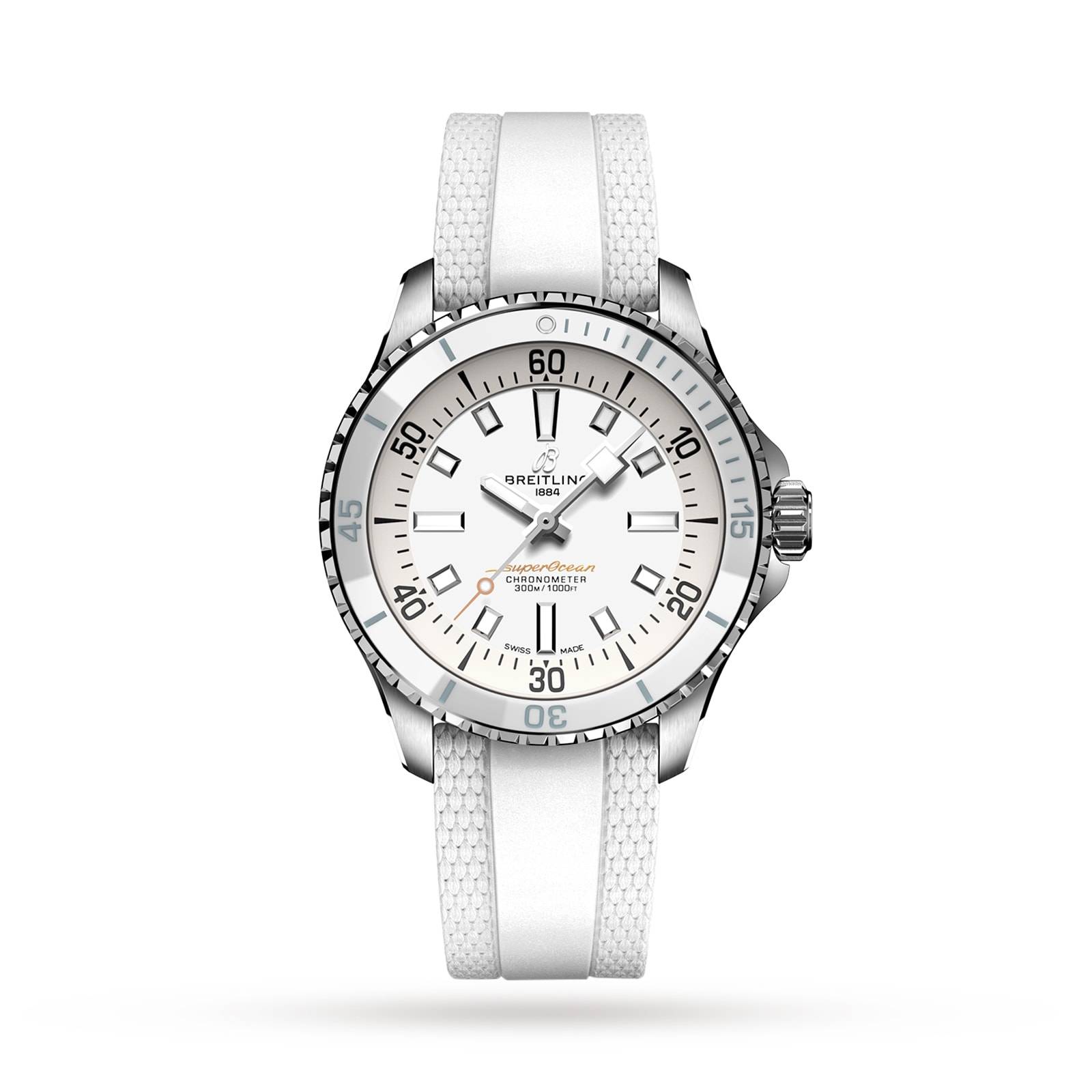 Breitling Superocean 36mm Unisex Watch White Rubber-P17532137