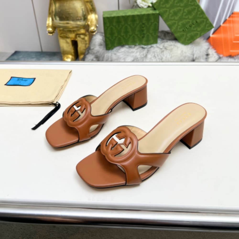 Gucci Women’s Interlocking G Slide Sandal Brown 782413 Aaazg 2535