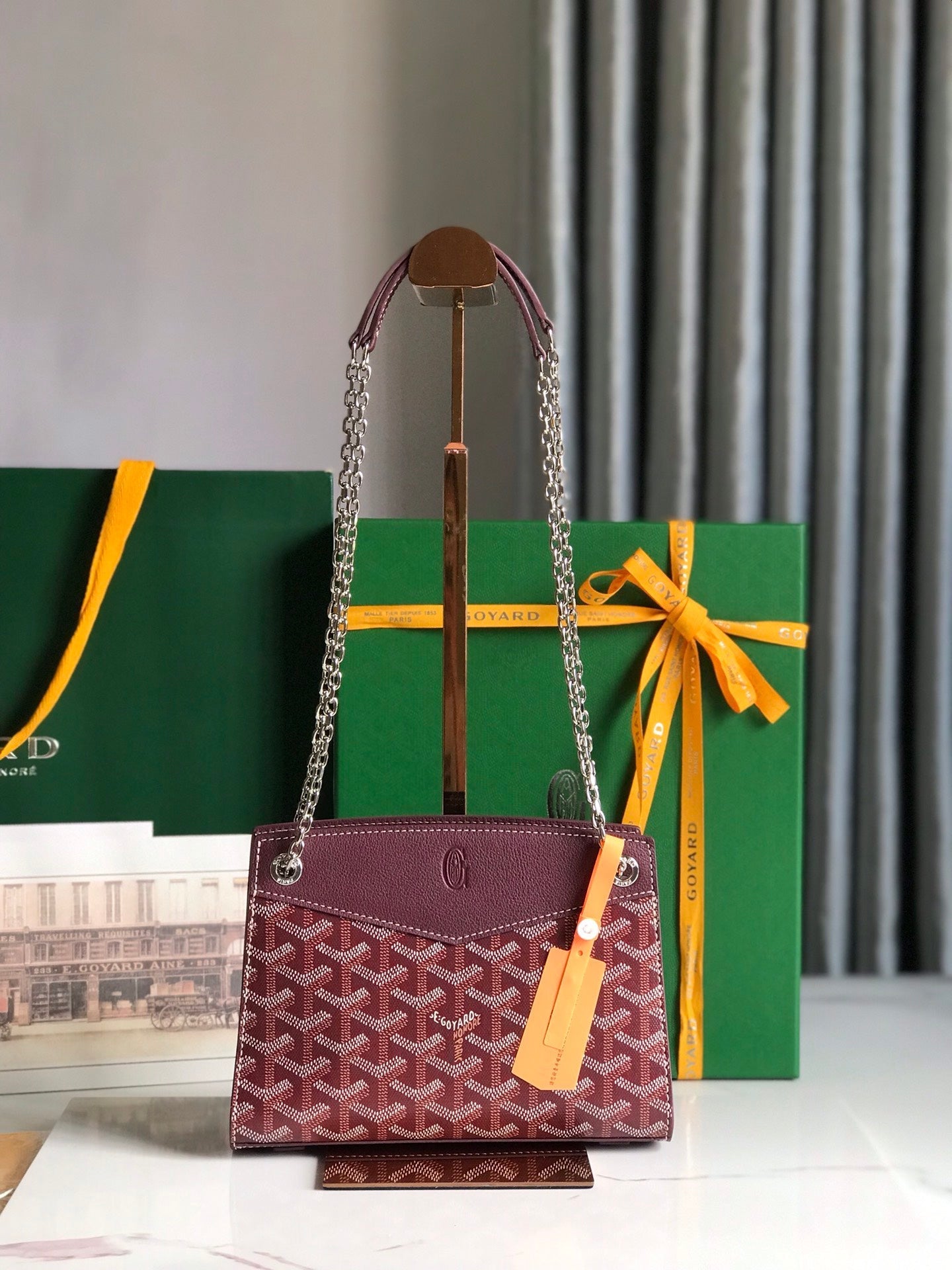 Goyard Rouette Structuré Mini Bag 21cm Wine Red Goyardine Canvas And Calfskin