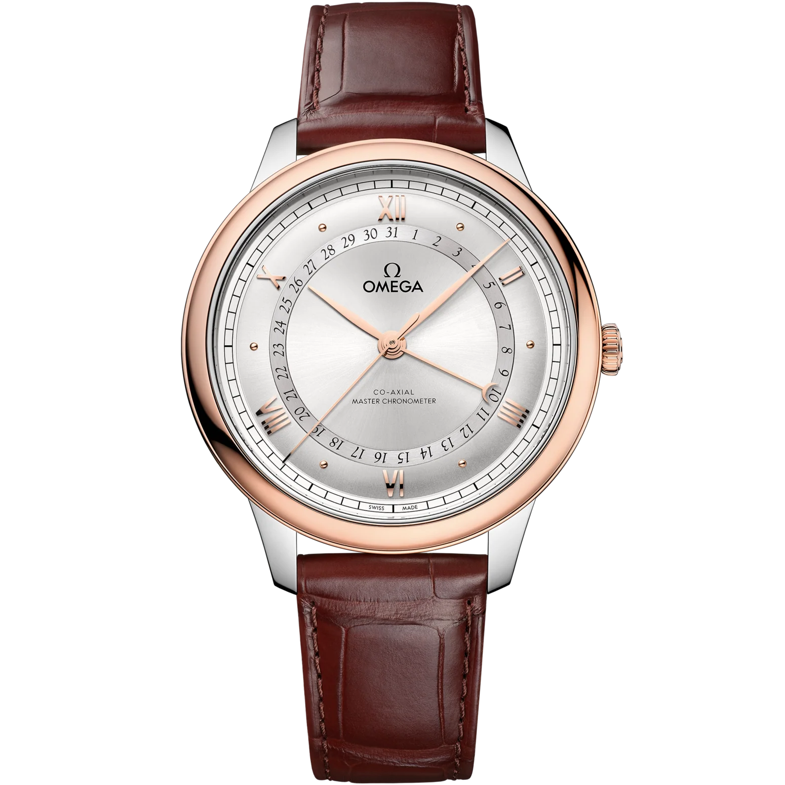 Omega De Ville Prestige 42 mm Silver Dial Stainless Steel  Sedna™ 18k Rose Gold Strap 434.23.42.22.02.001