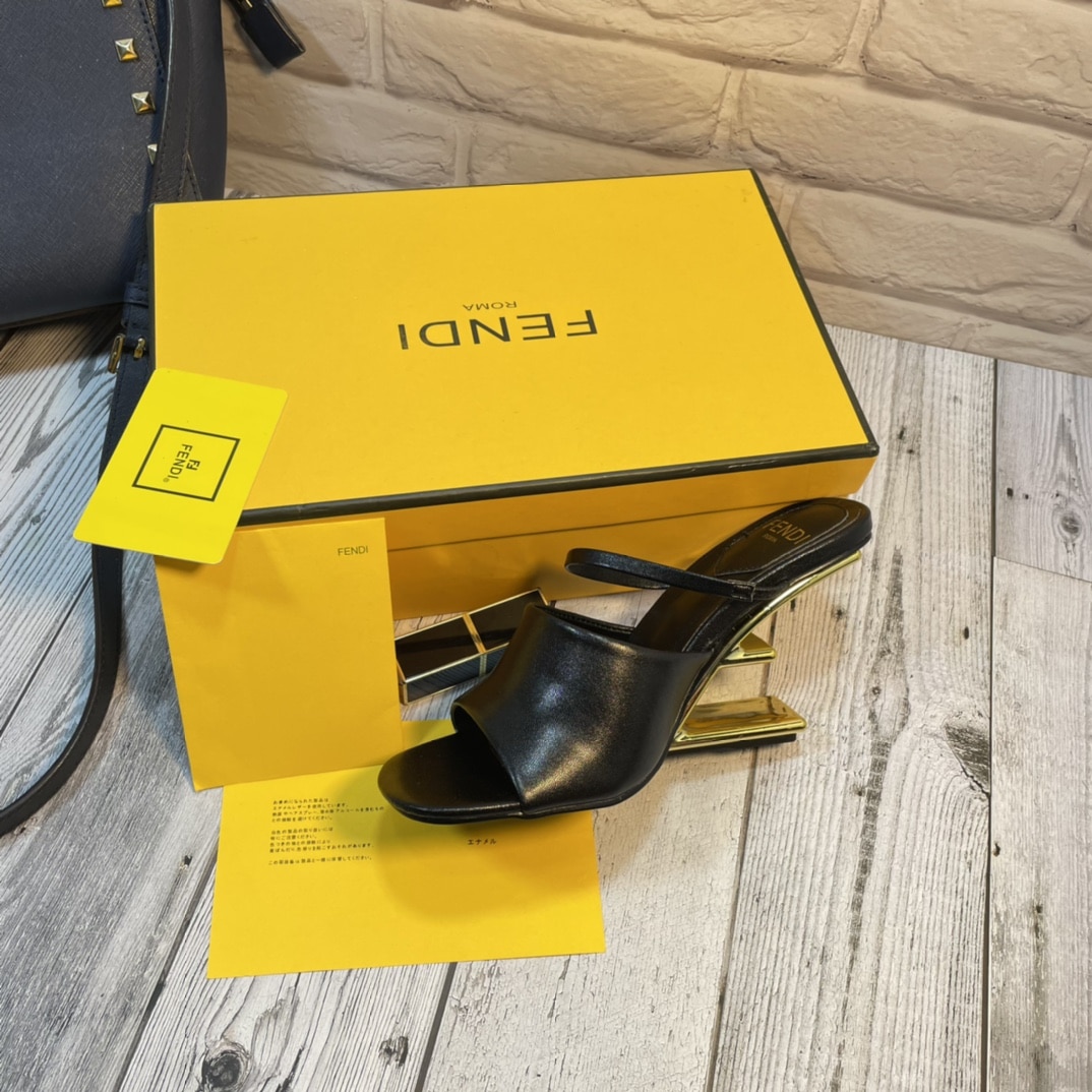 Fendi First Leather High-Heeled Sandals Black 8R8212Na7F0Qa1