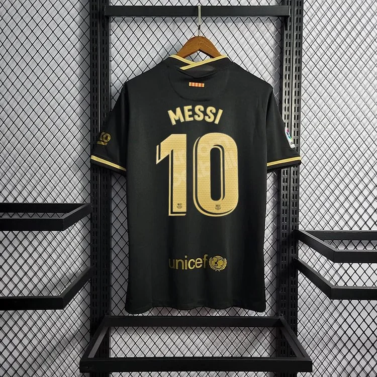 Retro 2020-21 Barcelona Black Away MESSI PIQUE DEMBELE JORDI AIBA GRIZMANN Football jersey retro