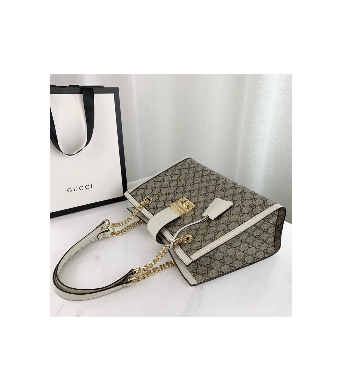 Gucci Padlock Medium GG Shoulder Bag White