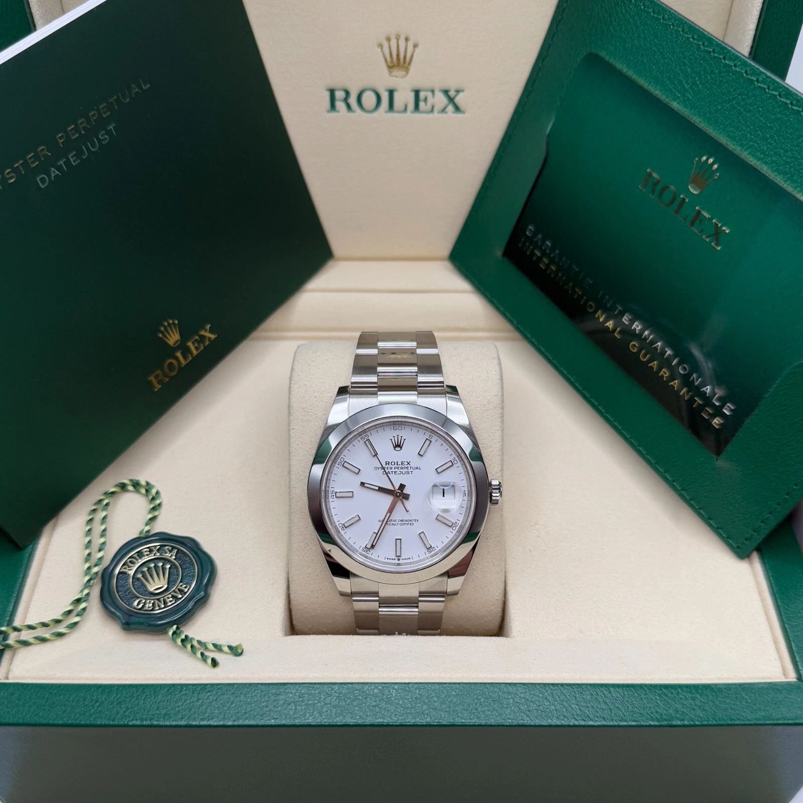 【Super Clone】RLX  Datejust 41mm 126300 White Index Oyster Stainless Steel Watch