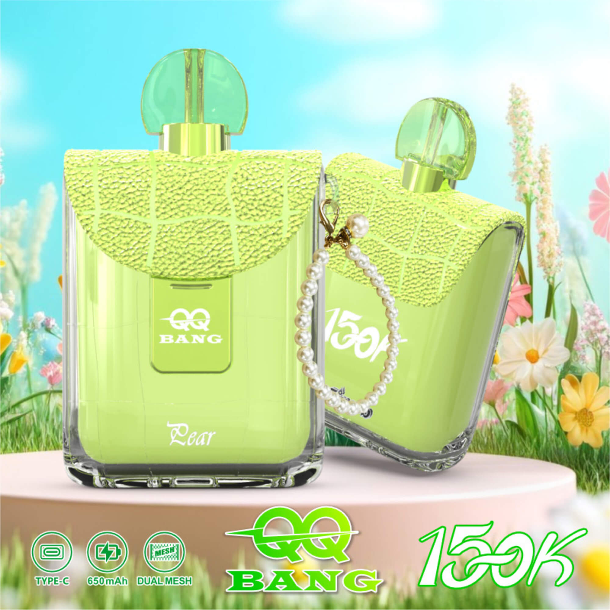QQ BANG 150K Puffs Prefilled Hookah Vape |  Rechargeable