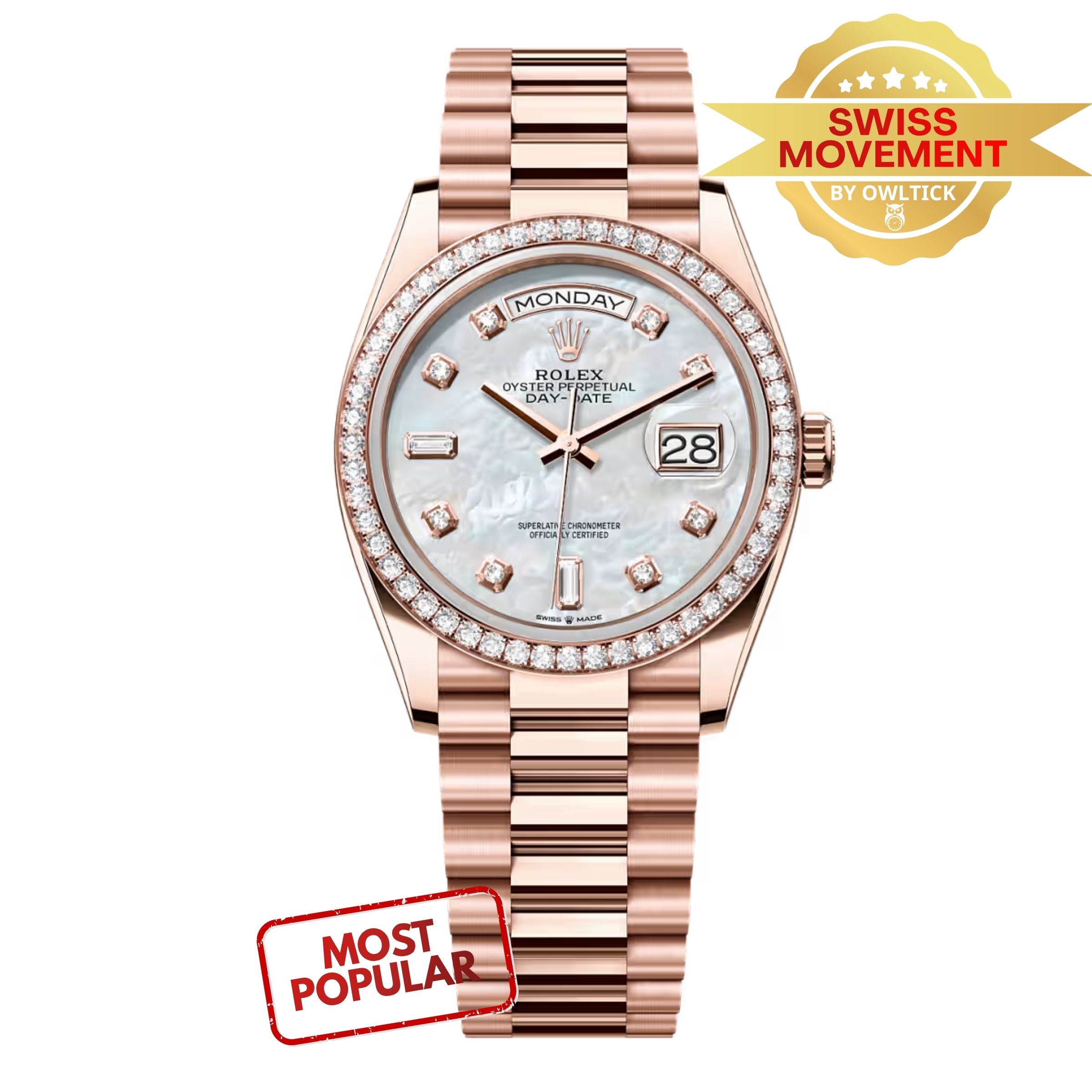 [Superclone] Rolex Day-Date 36mm Mother – Of – Pearl Dial President 128345RBR
