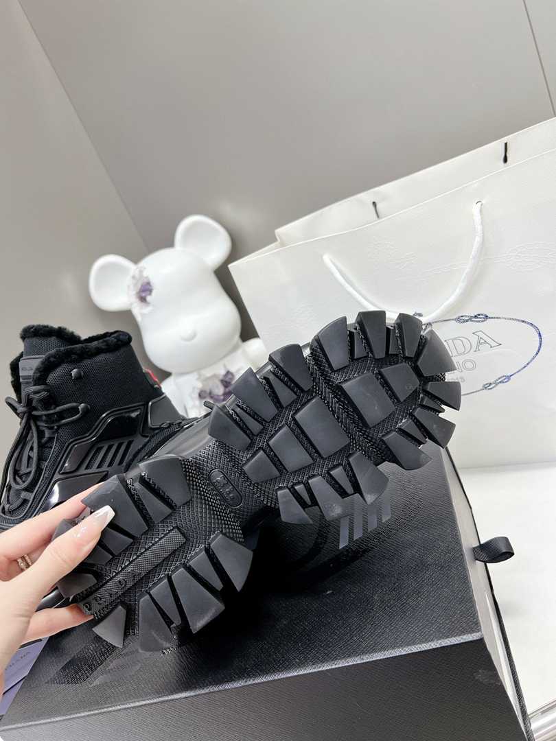 Prada Cloudbust Thunder High Top Sneakers Black