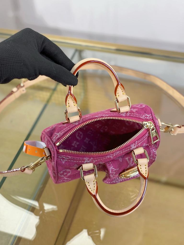 Louis Vuitton Nano Speedy Bag Fuchsia Denim 16cm M27603