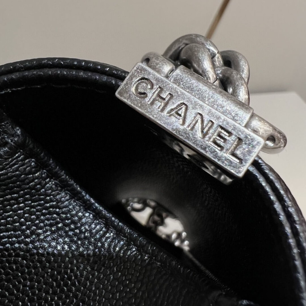 Chanel Le Boy Bag 20cm Black Caviar Leather