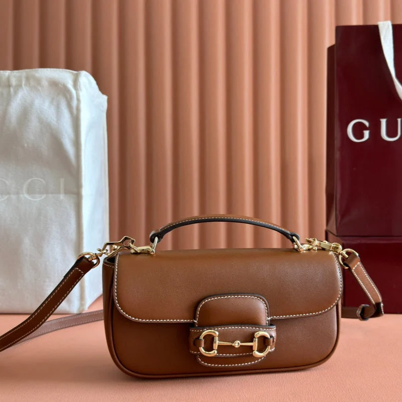 Gucci Horsebit 1995 Bag Brown Calfskin