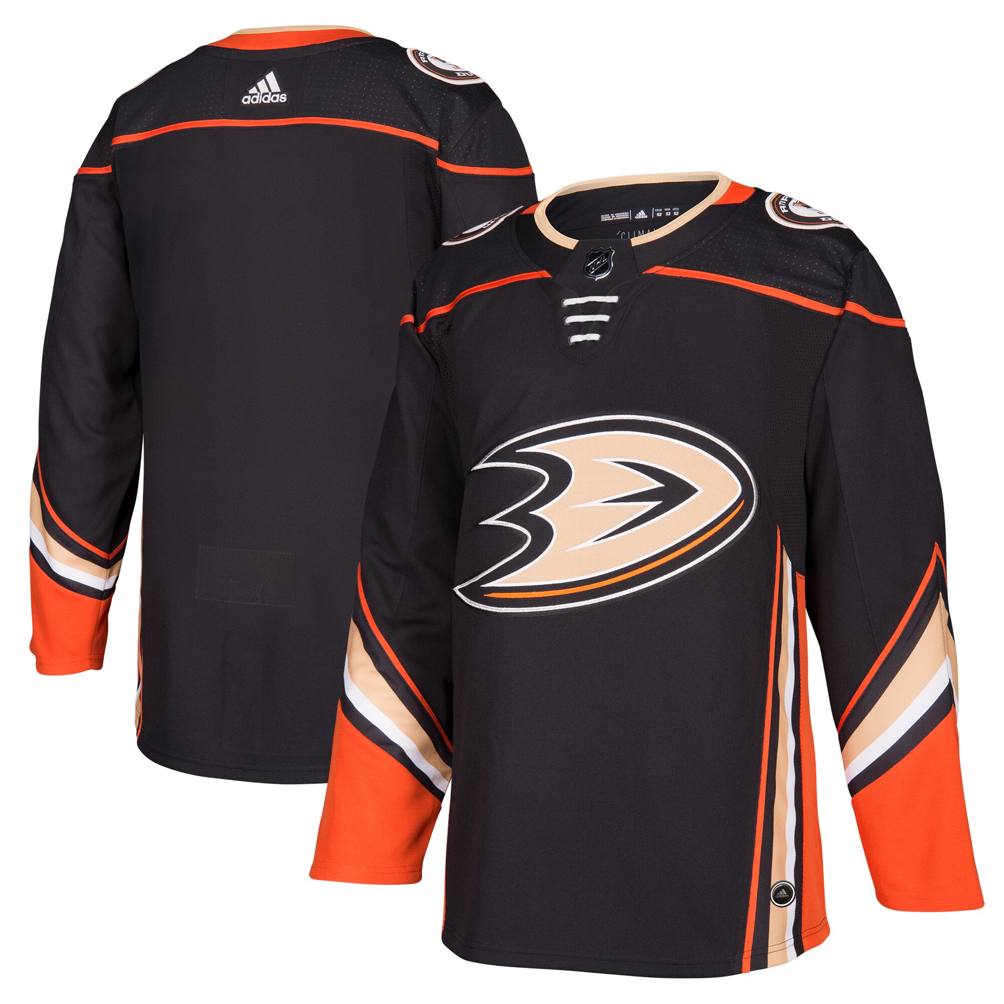 Anaheim Ducks adidas Home Authentic Blank Jersey – Black