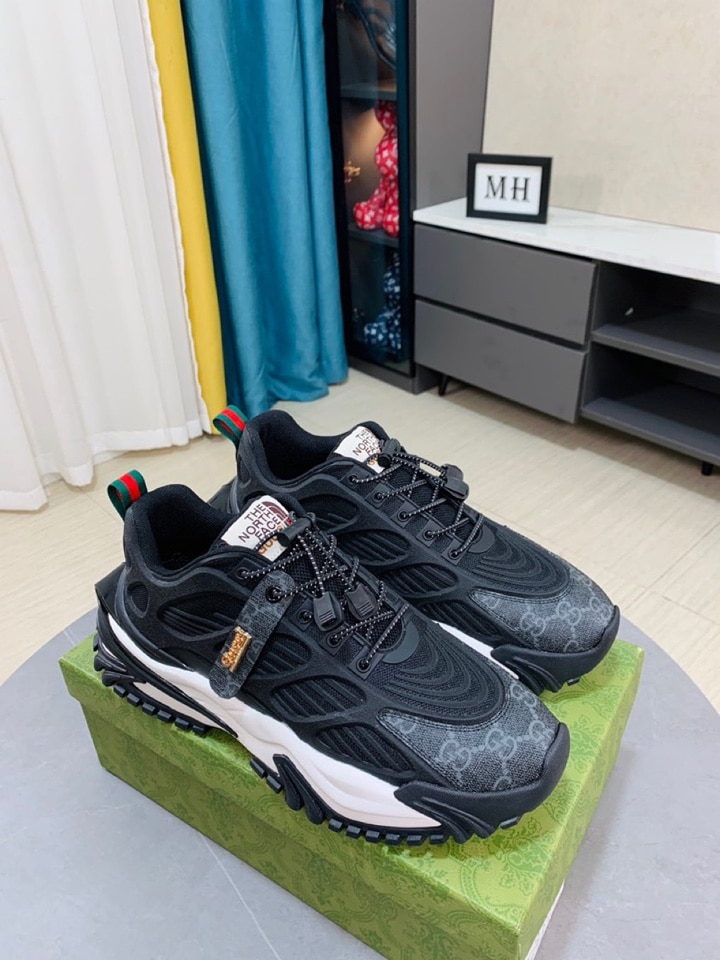 Gucci Gg Men?S Sneaker Rubber Leather Black