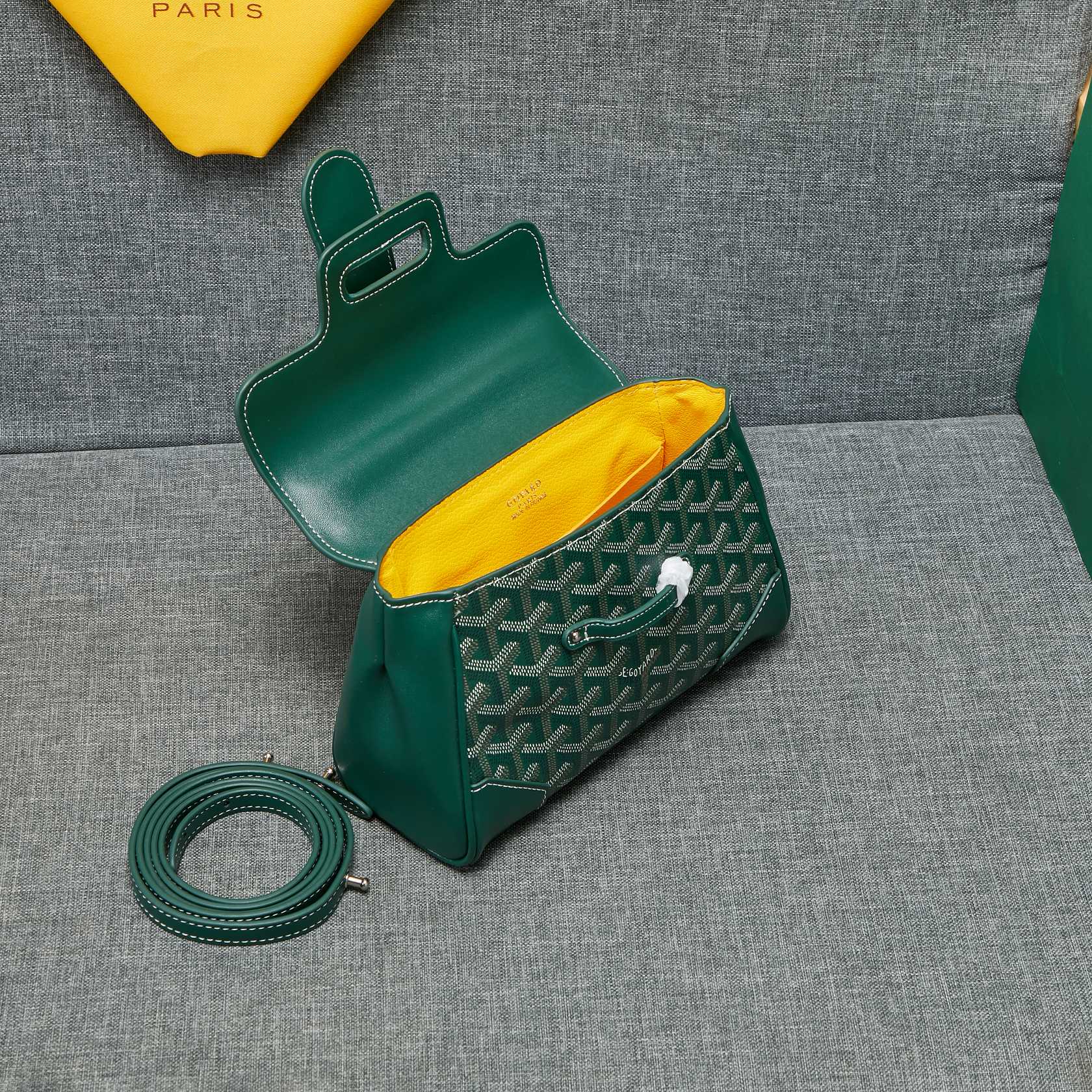 Goyard Saigon Souple Mini Bag Green Canvas 20cm