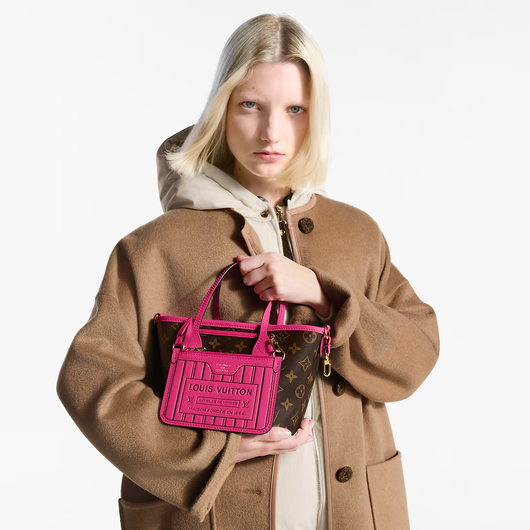 Louis Vuitton Neverfull Bandoulière Inside Out BB Rose Pondichery Cowhide 26.5cm M12106