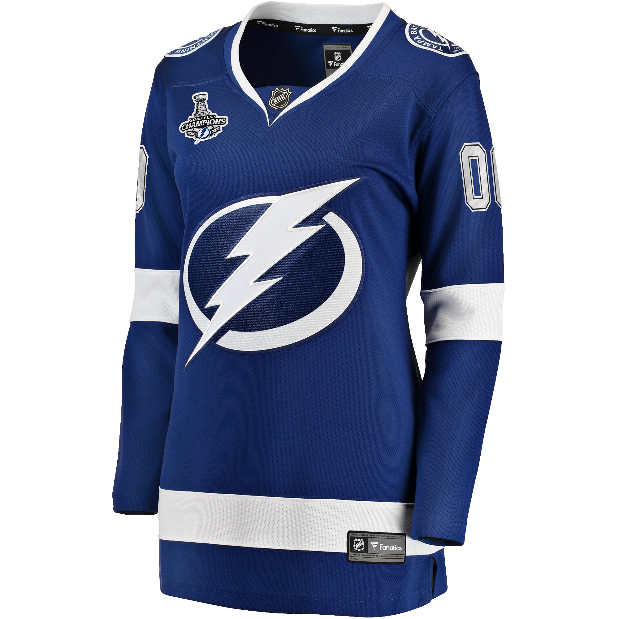 Tampa Bay Lightning Fanatics Women’s 2021 Stanley Cup Champions Home Breakaway Custom Jersey – Blue