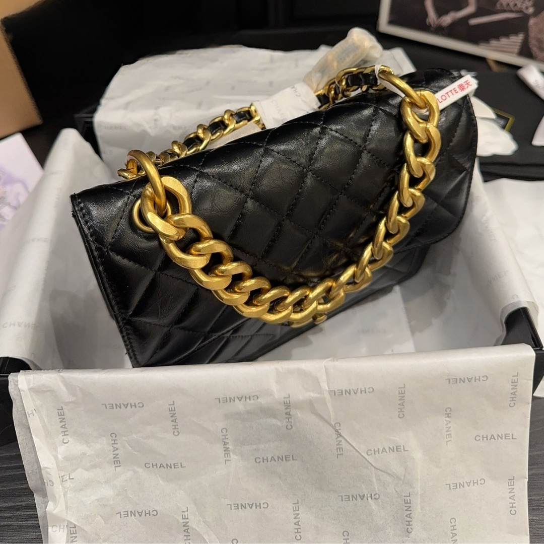 Chanel 23S Retro Backpack With Gold Hardware Black 22Cm/8.7in