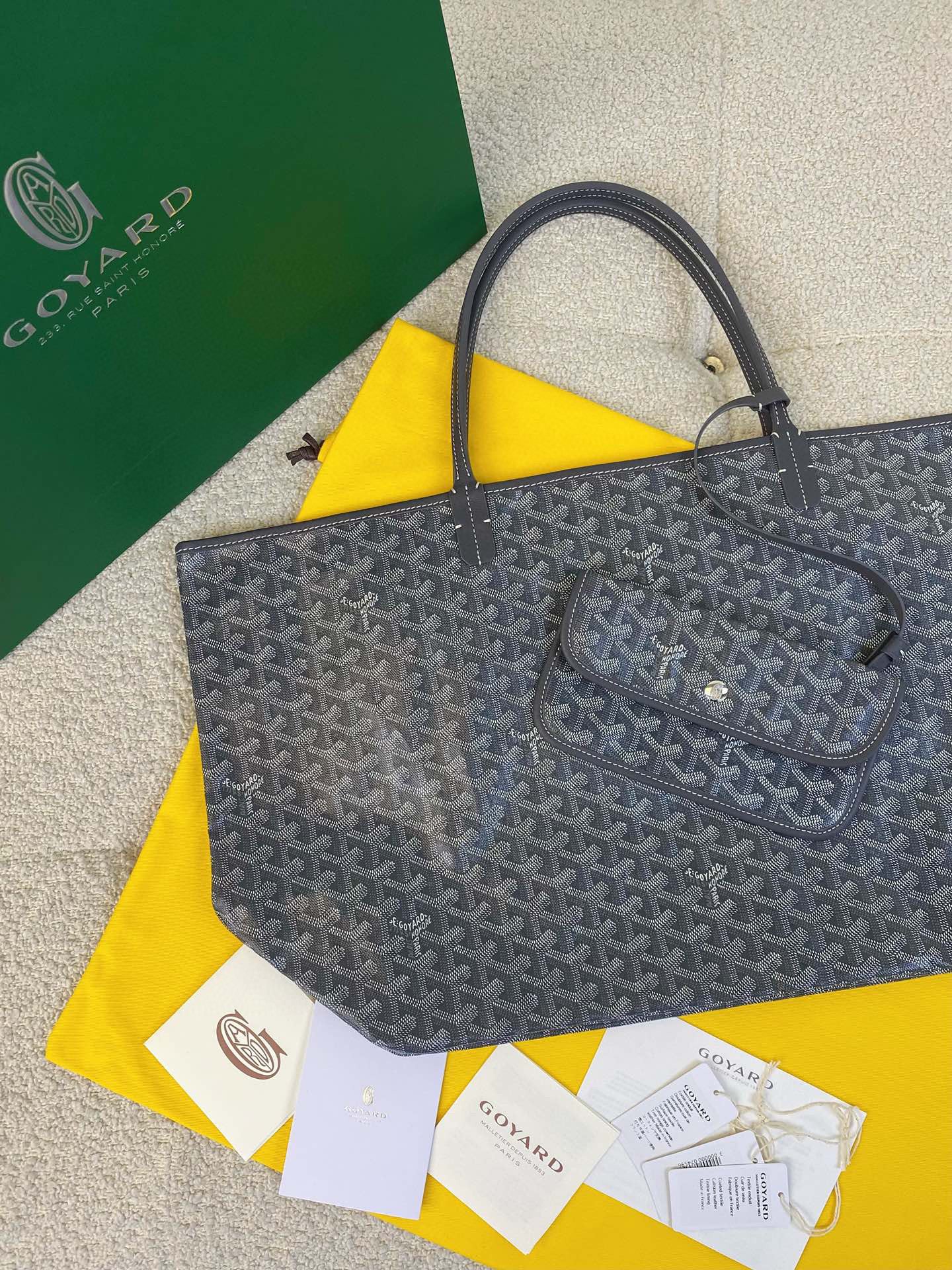 Goyard Saint Louis Gm 40Cm Grey Canvas