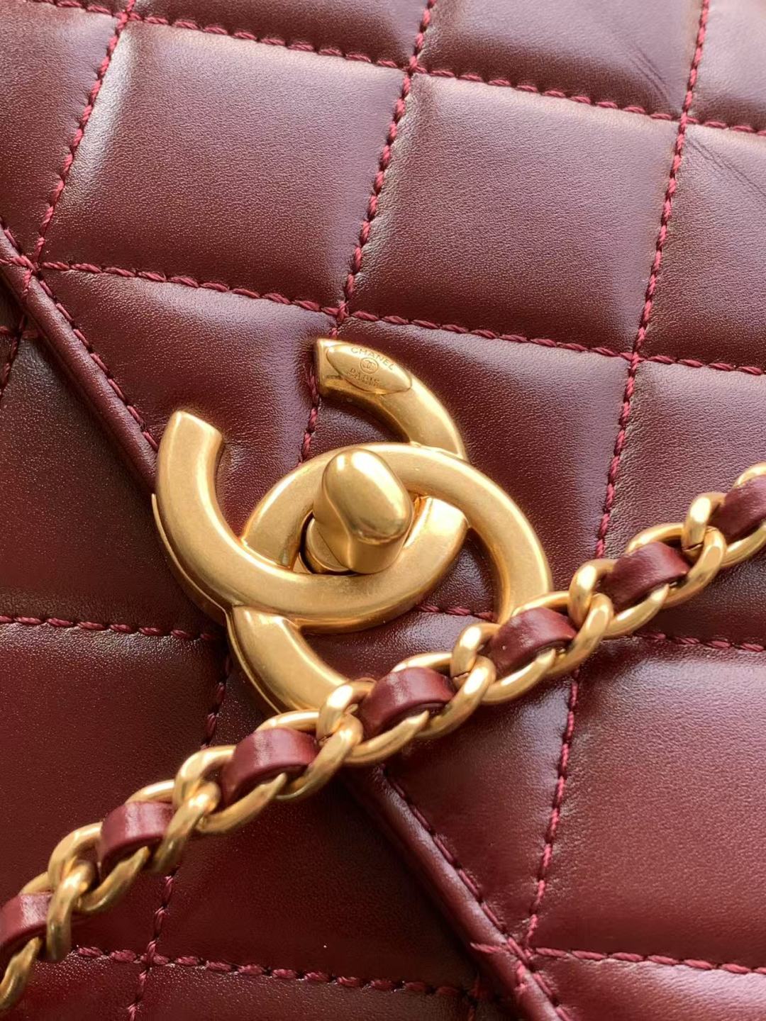 Chanel Calfskin Quilted Perfect Fit Flap Red 22cm
