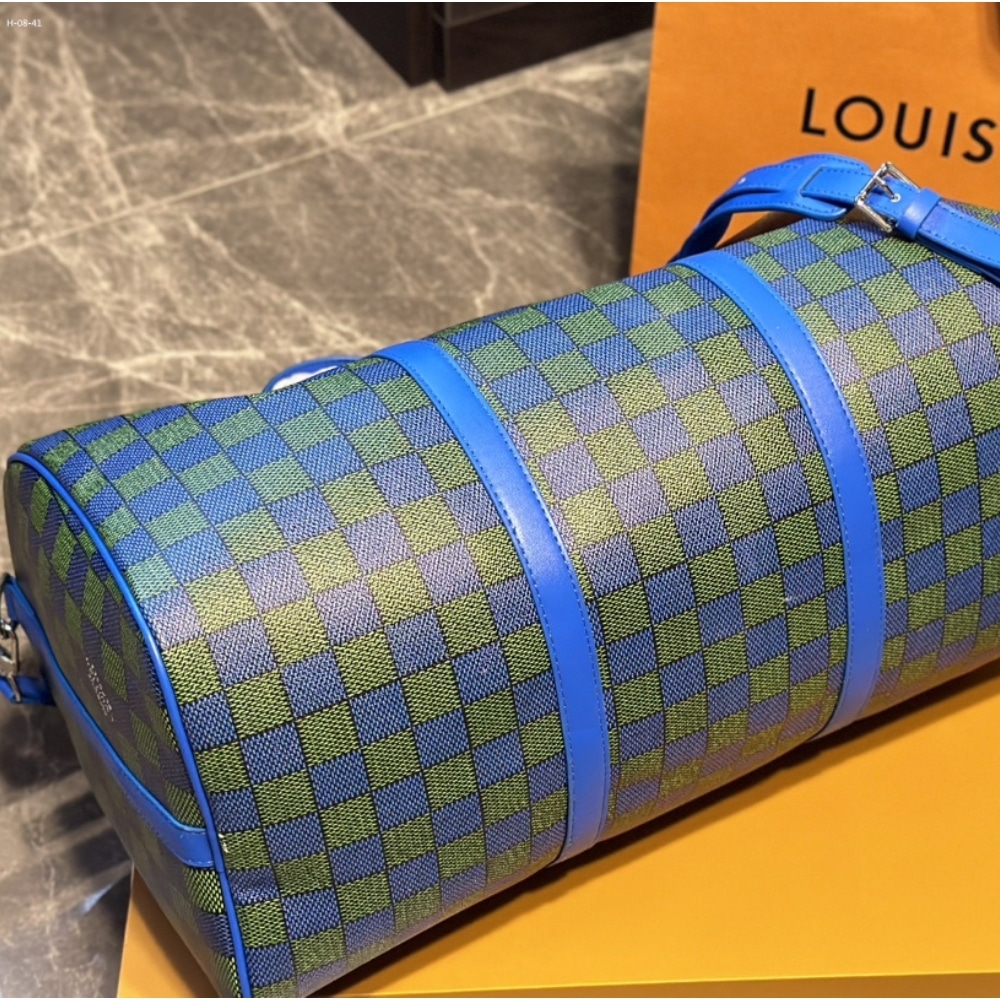 Louis Vuitton Keepall Bandoulière Blue Green 45cm