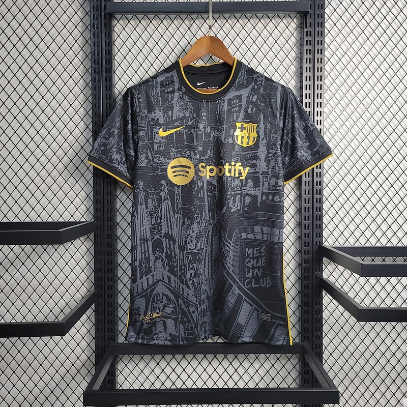 2023-24 Barcelona Black Gold Special Edition  GAVI LEWANDOWSKI F. DE JONG PEDRI FERMíN Football jersey