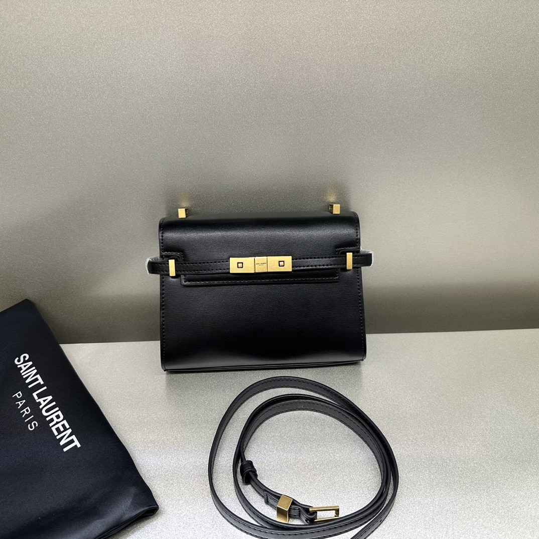 Saint Laurent Manhattan Small Shoulder Bag In Box Saint Laurent Leather Black 19Cm