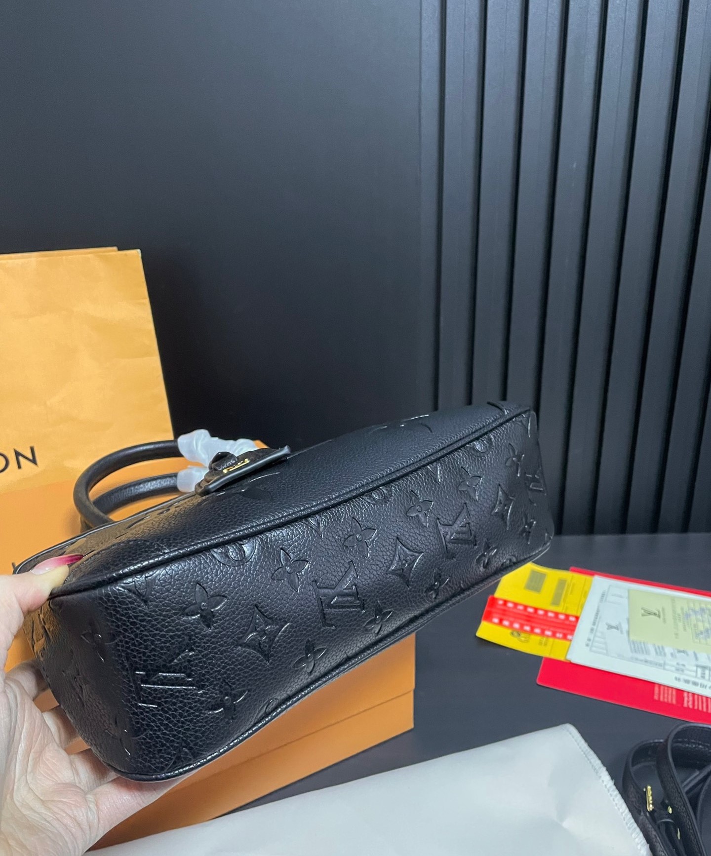 Louis Vuitton Trianon Pm Monogram Empreinte Black 28Cm M46488