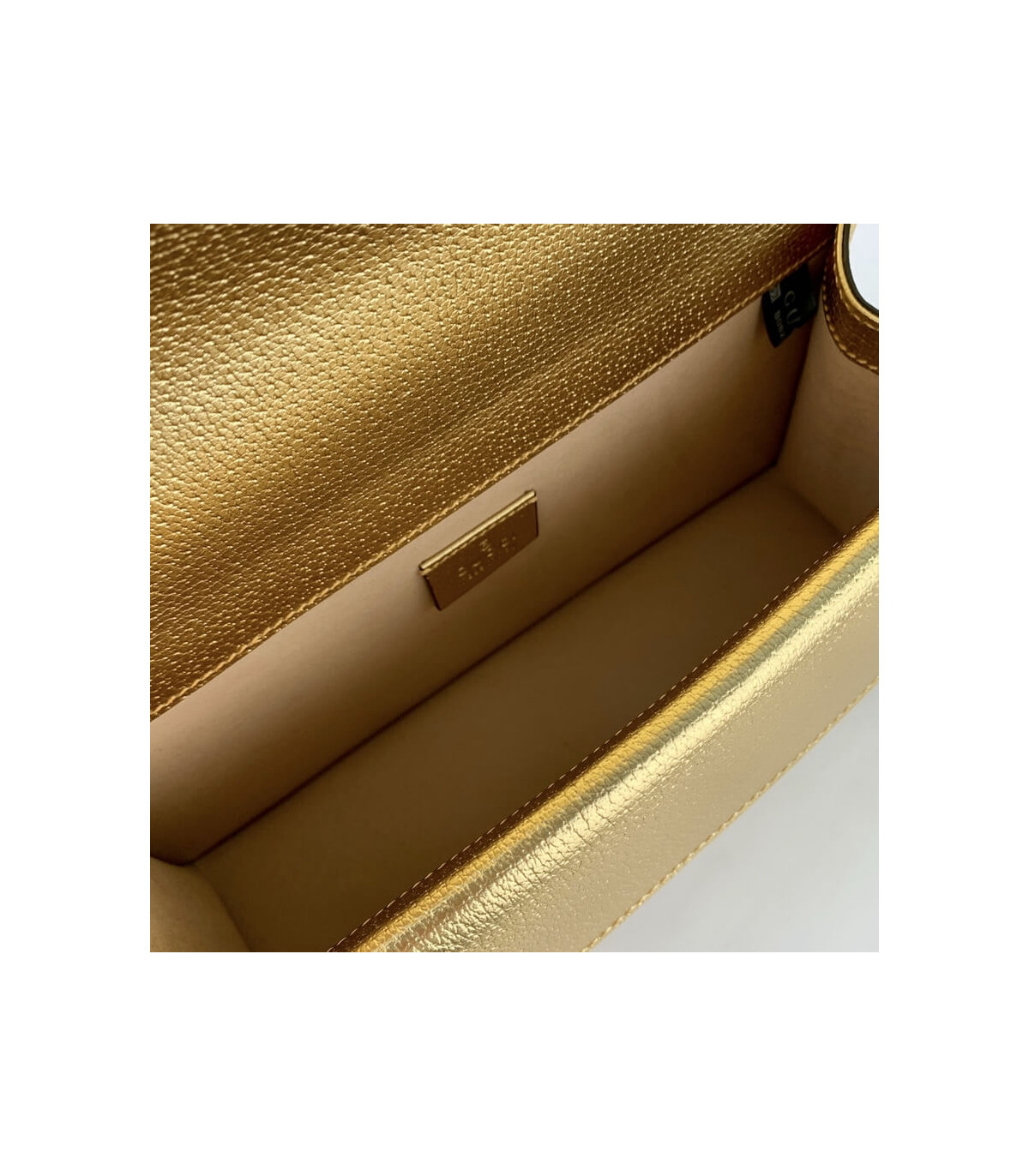 Gucci Dionysus Small Shoulder Bag in Gold Lame Leather