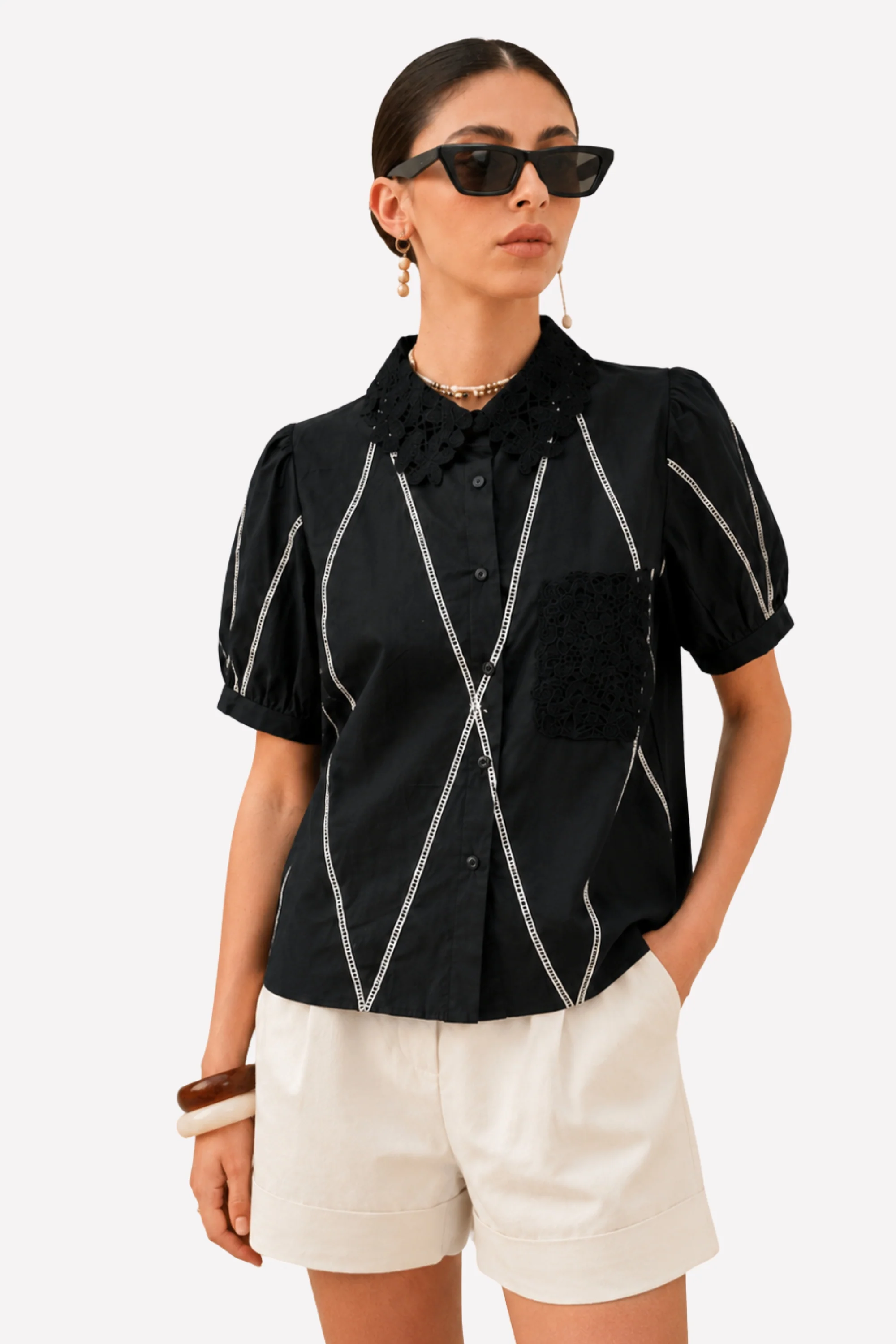 Black Swan Crochet Shirt