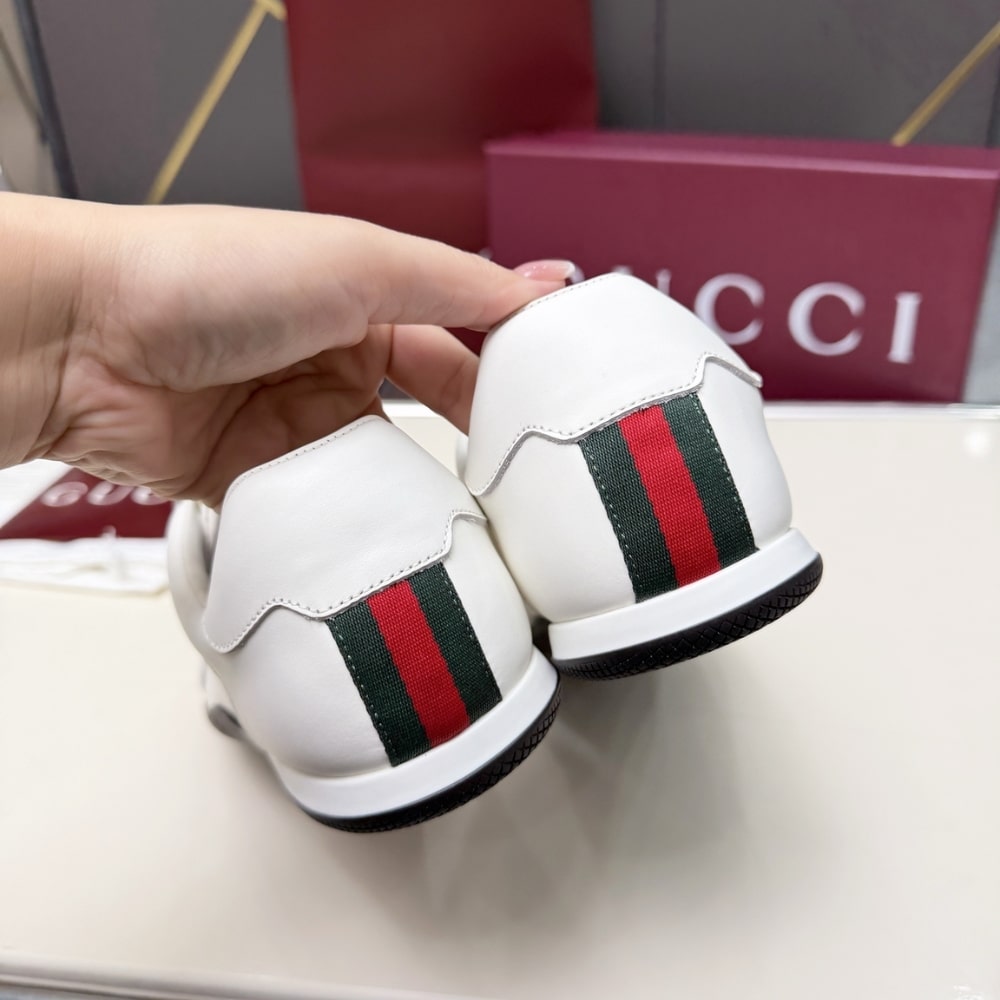 Gucci Men Shift Trainers White Leather 857018 Aafuh 9245