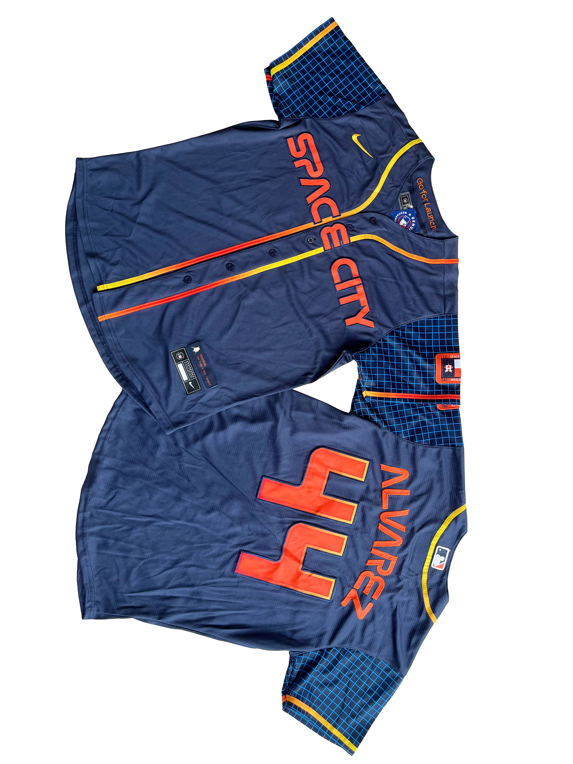 Men's Houston Astros 44# Yordan Alvarez  Navy City Connect Replica Player Jersey