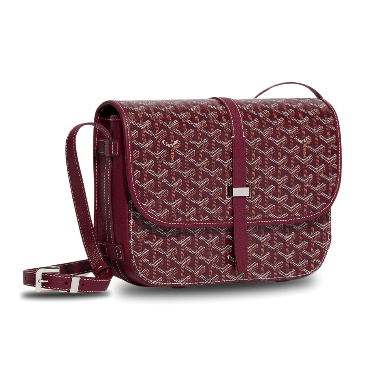 Goyard Belvedere Mm Bag 28Cm Burgundy Canvas