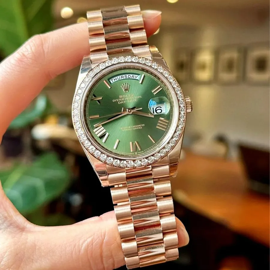 [Superclone] Rolex Day-Date 36mm Olive green Dial President 128345RBR