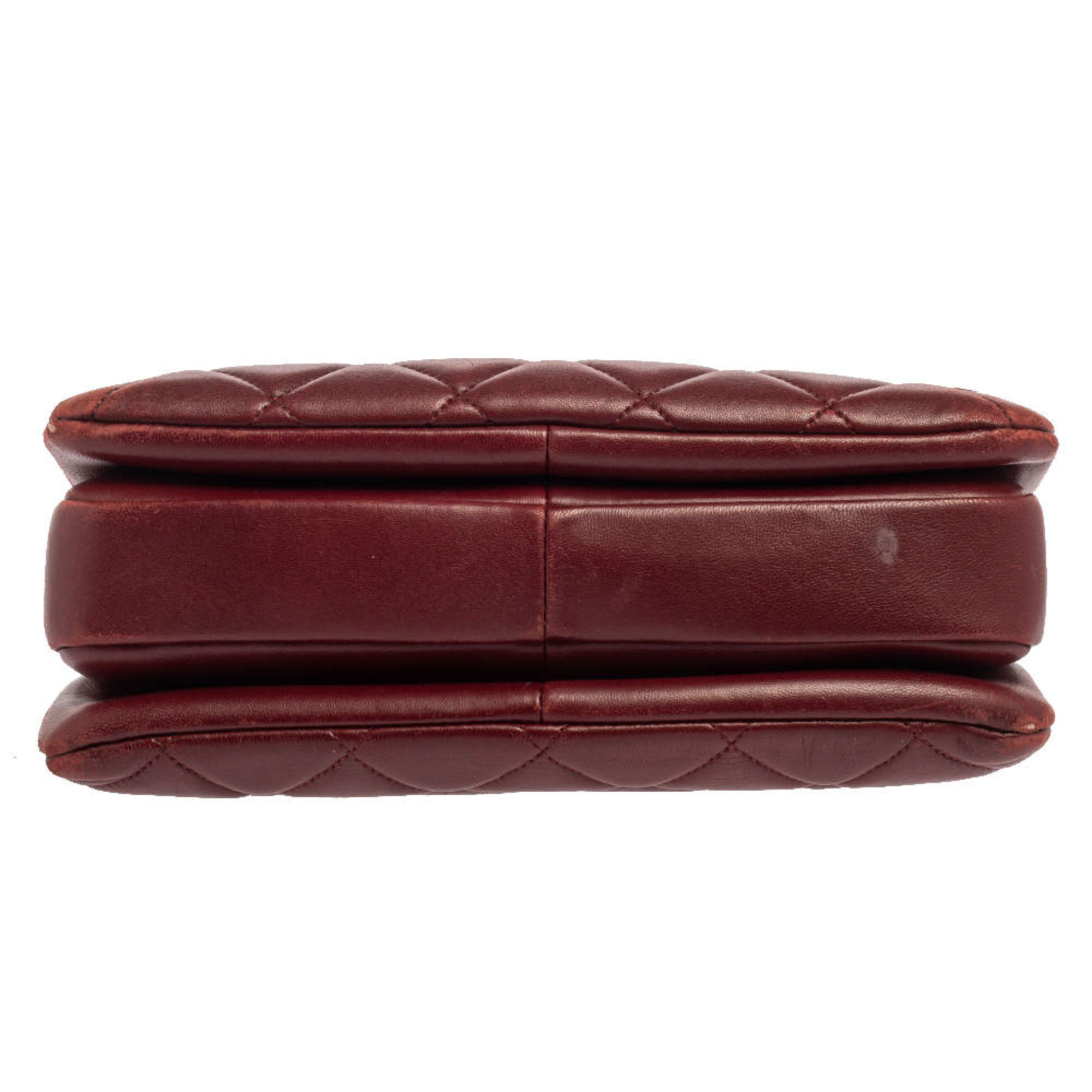 Chanel Flap Bag With Top Handle Burgundy 25Cm/9.8in