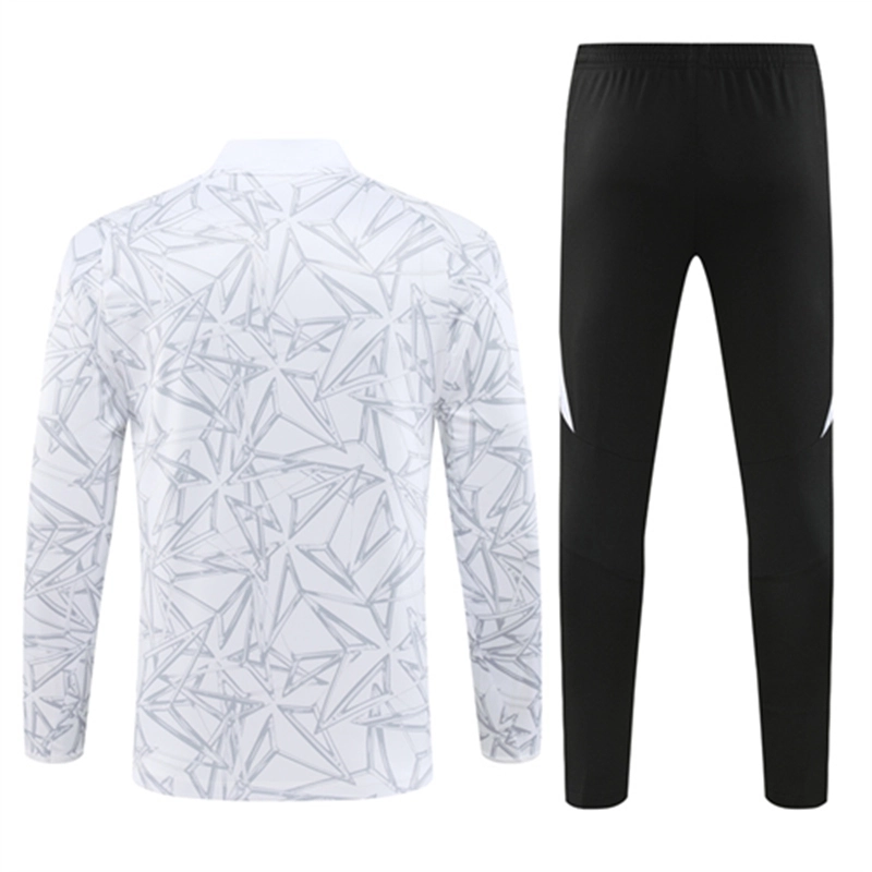 2024-25 Real Madrid White Grey Long Sleeve Training Suit