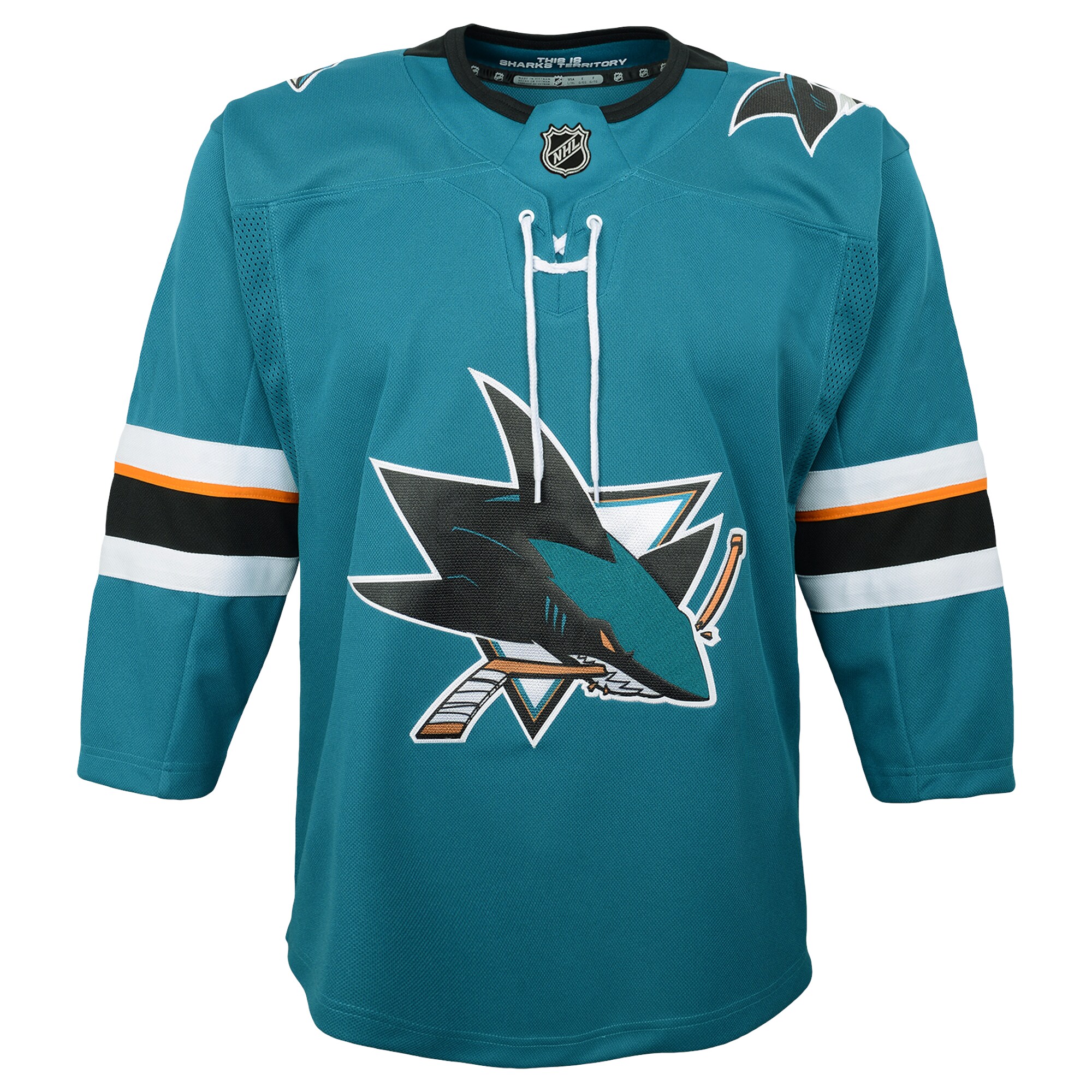 San Jose Sharks Youth Home Premier Blank Jersey – Teal