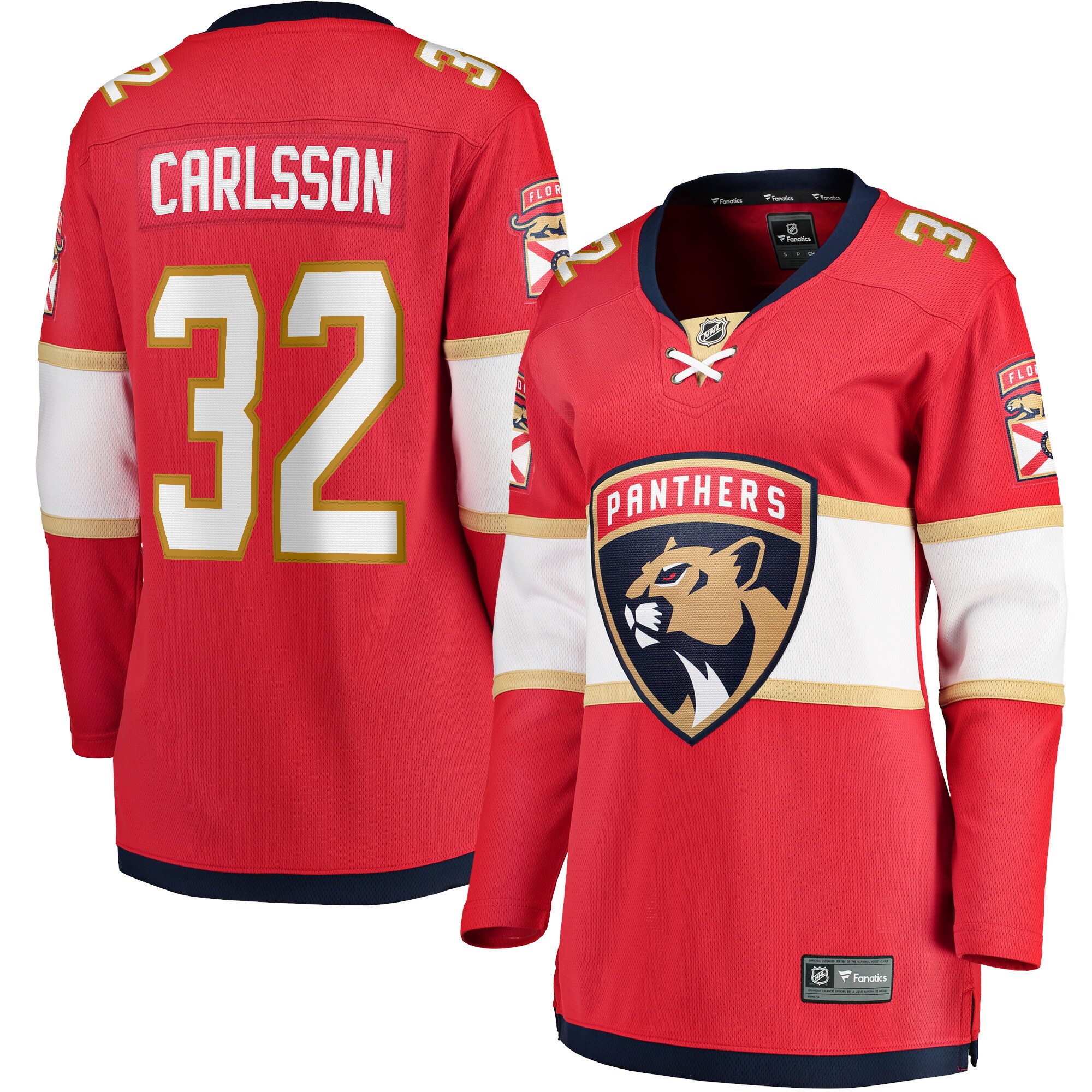 Lucas Carlsson Florida Panthers Fanatics Women’s Home Breakaway Player Jersey – Red