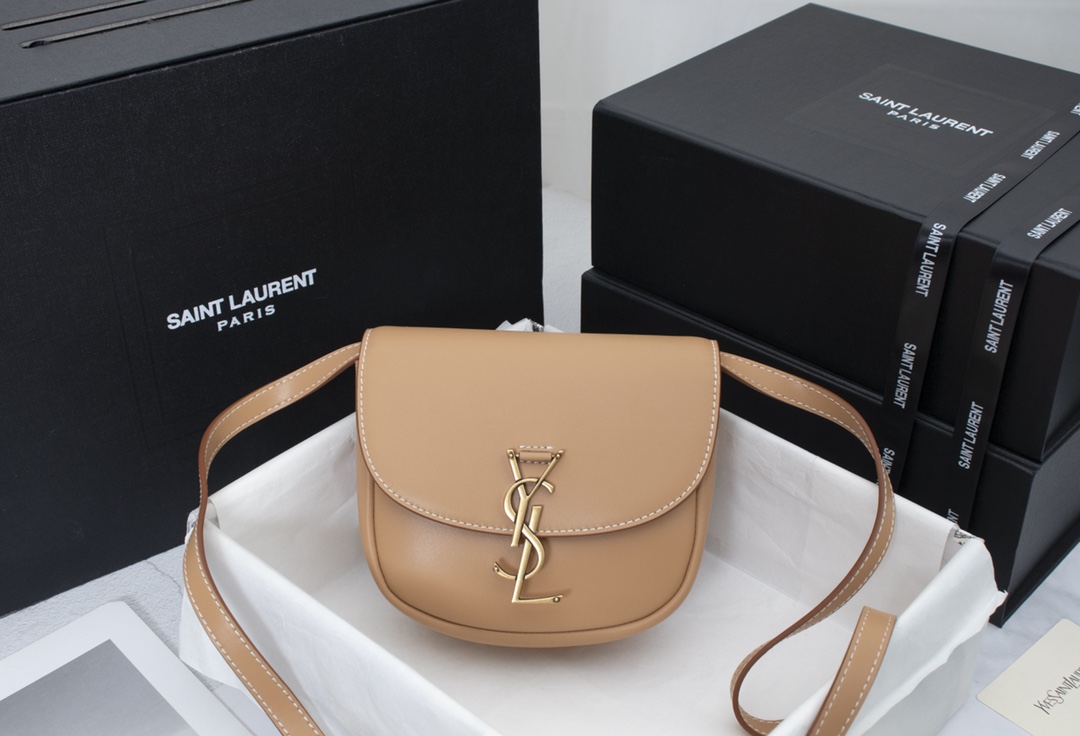 Saint Laurent Kaia Small Smooth Leather Beige