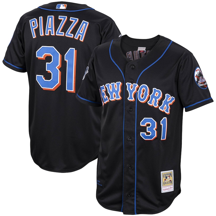 Mike Piazza New York Mets Mitchell&Ness Alternate 2000 Cooperstown Collection Jersey Black