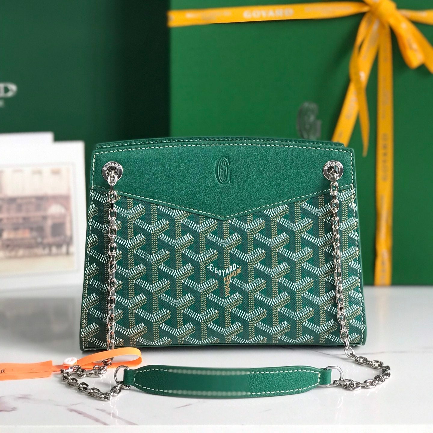 Goyard Rouette Structuré Mini Bag 21 Cm Green Goyardine Canvas And Calfskin